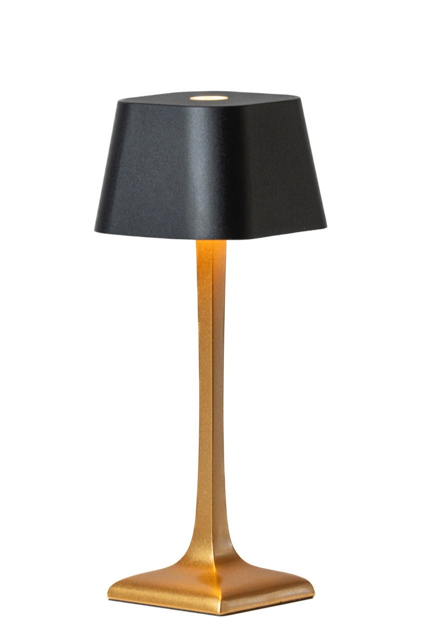 A CA MIA GLAPHYRA ORO E NERO. Lampada da Tavolo Led Ricaricabile Senza Fili.