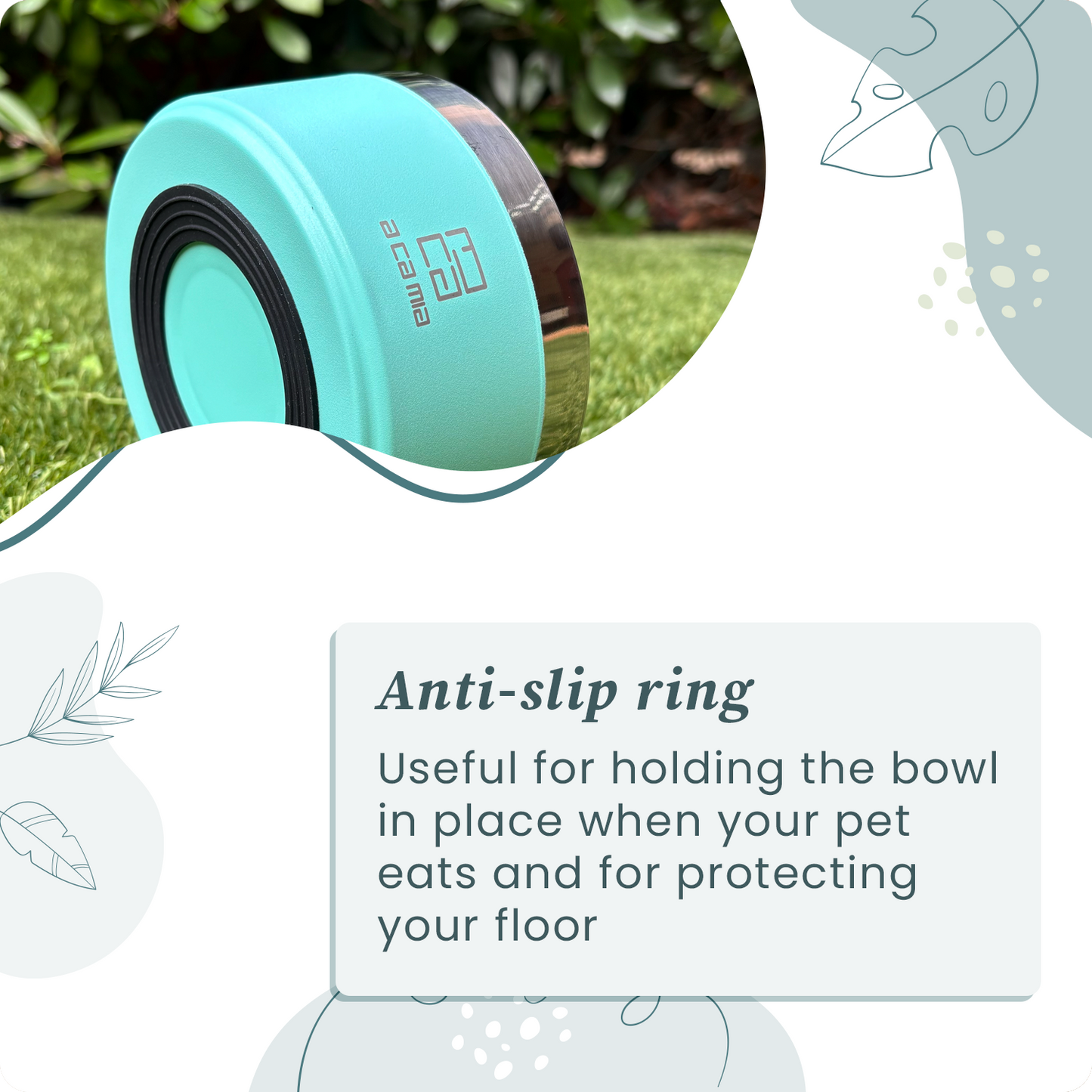 Ciotola per Cane e Gatto “Linea Patera” colore VERDE in Acciaio Inox Anallergico con camera doppio strato per Cibo Secco,Umido e Acqua. Diametro 14 cm, Antiscivolo,Cinque Colori disponibili.
