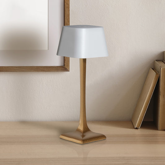 A CA MIA GLAPHYRA GOLD AND WHITE. Rechargeable Wireless LED Table Lamp. 
