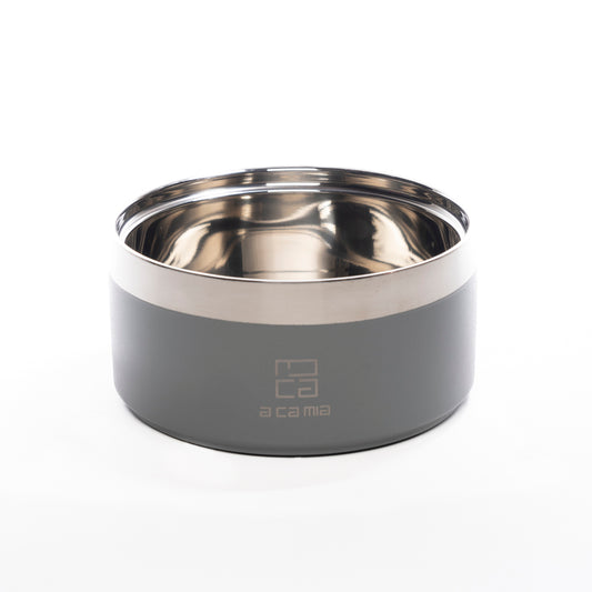 Dog and Cat Bowl “Linea Patera” GREY color in hypoallergenic stainless steel with double layer chamber for dry food, wet food and water. Diameter 14 cm, non-slip, five colors available. (Copy) (Copy) 